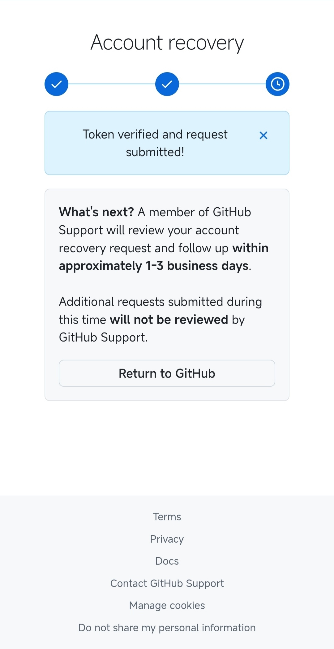 GitHub recover account